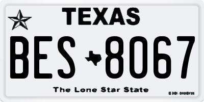 TX license plate BES8067