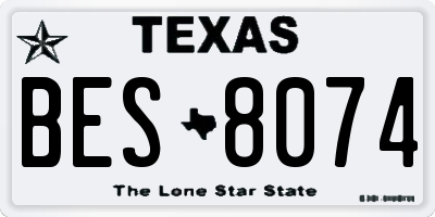 TX license plate BES8074