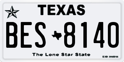 TX license plate BES8140