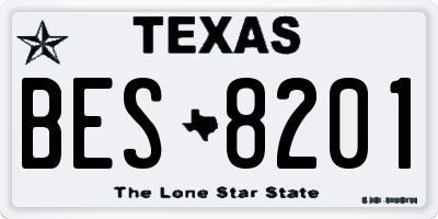 TX license plate BES8201