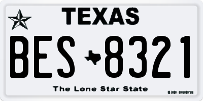 TX license plate BES8321
