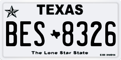 TX license plate BES8326