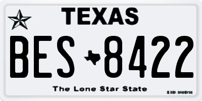 TX license plate BES8422