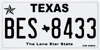 TX license plate BES8433