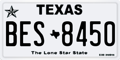 TX license plate BES8450