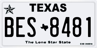 TX license plate BES8481
