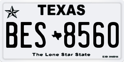TX license plate BES8560