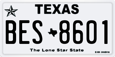 TX license plate BES8601