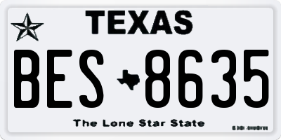 TX license plate BES8635