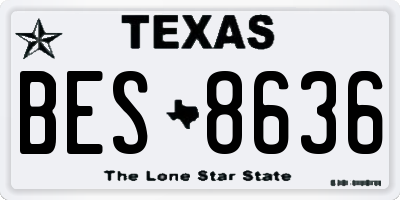 TX license plate BES8636