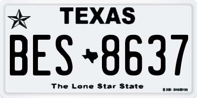 TX license plate BES8637