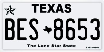 TX license plate BES8653