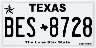 TX license plate BES8728