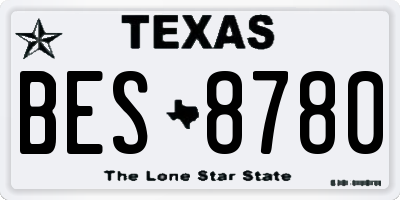 TX license plate BES8780