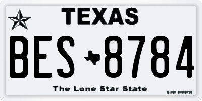 TX license plate BES8784
