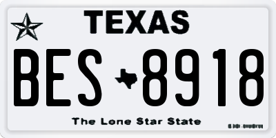 TX license plate BES8918