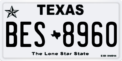 TX license plate BES8960