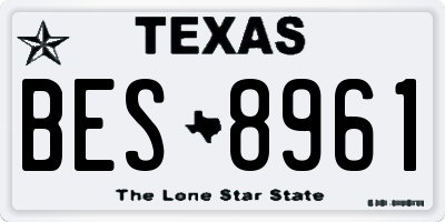 TX license plate BES8961