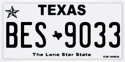 TX license plate BES9033