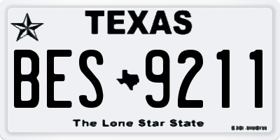 TX license plate BES9211