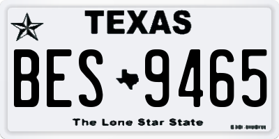 TX license plate BES9465