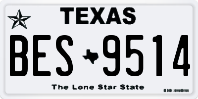 TX license plate BES9514
