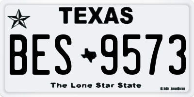 TX license plate BES9573