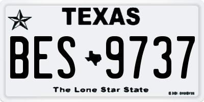 TX license plate BES9737