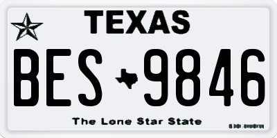 TX license plate BES9846