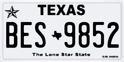 TX license plate BES9852