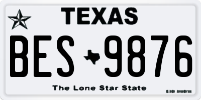 TX license plate BES9876