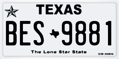 TX license plate BES9881