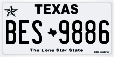TX license plate BES9886