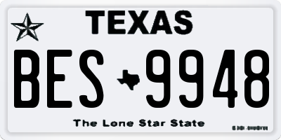 TX license plate BES9948