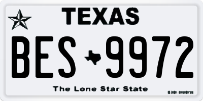 TX license plate BES9972