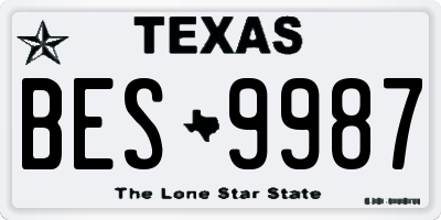 TX license plate BES9987