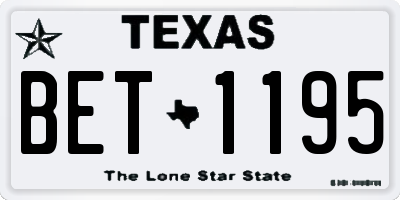 TX license plate BET1195