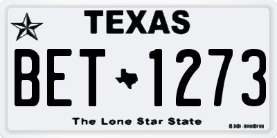 TX license plate BET1273