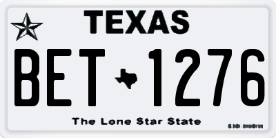 TX license plate BET1276