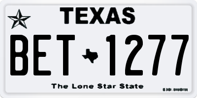 TX license plate BET1277
