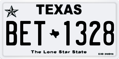 TX license plate BET1328