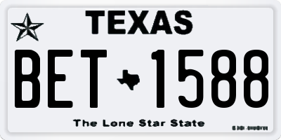 TX license plate BET1588