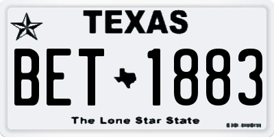 TX license plate BET1883