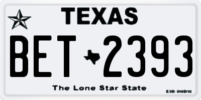 TX license plate BET2393
