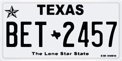 TX license plate BET2457