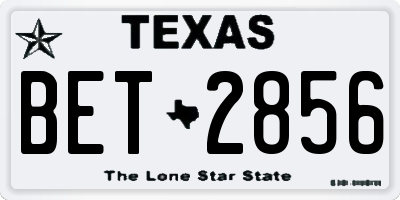 TX license plate BET2856
