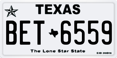 TX license plate BET6559