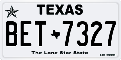 TX license plate BET7327