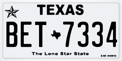 TX license plate BET7334