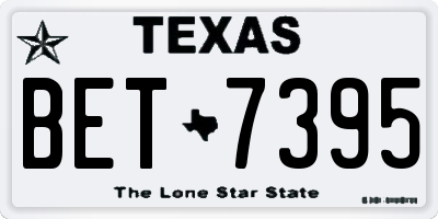 TX license plate BET7395